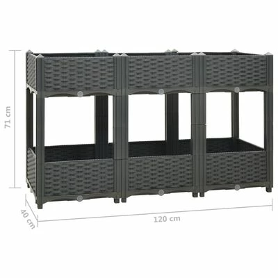 VidaXL Lit surélevé 120x40x71 cm Polypropylène 6 VidaXL Lit surélevé 120x40x71 cm Polypropylène – Image 6