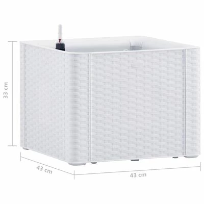 VidaXL Lit surélevé de jardin avec système d'arrosage Blanc 43x43x33cm 6 VidaXL Lit surélevé de jardin avec système d'arrosage Blanc 43x43x33cm – Image 6