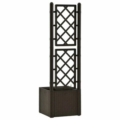 VidaXL Lit surélevé de jardin et treillis et système d'arrosage Moka 6 VidaXL Lit surélevé de jardin et treillis et système d'arrosage Moka – Image 6