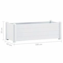 VidaXL Lit surélevé de jardin PP Blanc 100x43x35 cm -Pots & cache-pots Soldes 2022 image 6 313975