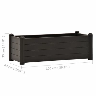 VidaXL Lit surélevé de jardin PP Anthracite 100x43x35 cm 6 VidaXL Lit surélevé de jardin PP Anthracite 100x43x35 cm – Image 6