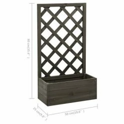 VidaXL Jardinière à treillis de jardin Gris 50x25x90 cm Bois de sapin -Pots & cache-pots Soldes 2022 image 6 314831