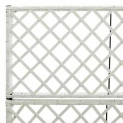 VidaXL Lit surélevé en treillis 2pots 58x30x107cm Résine tressée Blanc -Pots & cache-pots Soldes 2022 image 6 316369