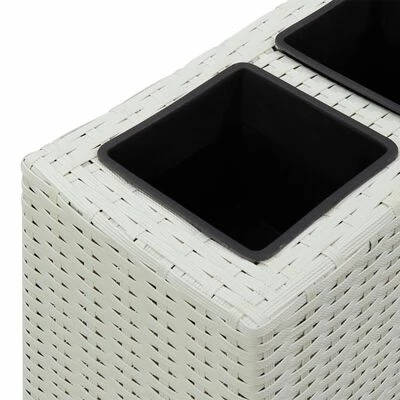 VidaXL Lit surélevé de jardin à 4 pots 80x22x79cm Résine Tressée Blanc 6 VidaXL Lit surélevé de jardin à 4 pots 80x22x79cm Résine Tressée Blanc – Image 6