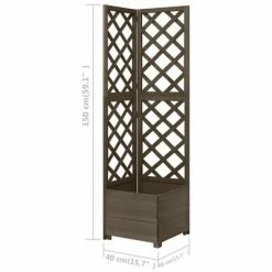 VidaXL Jardinière d'angle en treillis Gris 40x40x150 cm Bois de sapin -Pots & cache-pots Soldes 2022 image 6 316412