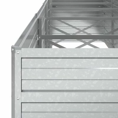 VidaXL Lit surélevé de jardin 400x80x77 cm Acier galvanisé Argenté 6 VidaXL Lit surélevé de jardin 400x80x77 cm Acier galvanisé Argenté – Image 6