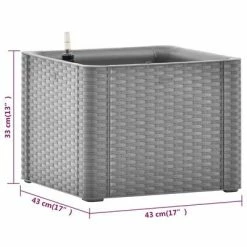 VidaXL Lit surélevé de jardin avec système d'arrosage Gris 43x43x33 cm -Pots & cache-pots Soldes 2022 image 6 317575