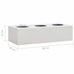 VidaXL Boîte à fleurs de bureau Gris clair 90x40x23 cm Acier -Pots & cache-pots Soldes 2022 image 6 336426