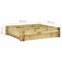 VidaXL Lit surélevé 90 x 90 x 20 cm Bois imprégné -Pots & cache-pots Soldes 2022 image 6 41914