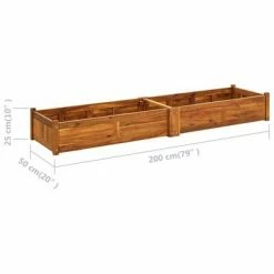 VidaXL Lit surélevé de jardin Bois d'acacia 200x50x25 cm -Pots & cache-pots Soldes 2022 image 6 42568