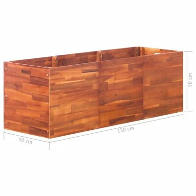 VidaXL Lit surélevé de jardin Bois d'acacia 150x50x50 cm 6 VidaXL Lit surélevé de jardin Bois d'acacia 150x50x50 cm – Image 6