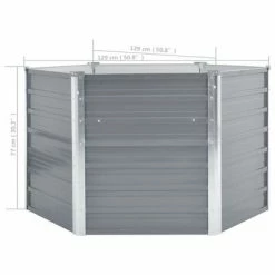 VidaXL Lit surélevé de jardin Acier galvanisé 129x129x77 cm Gris -Pots & cache-pots Soldes 2022 image 6 44856