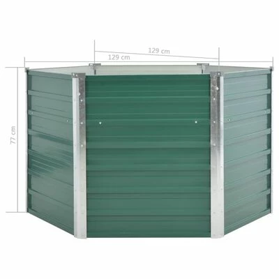 VidaXL Lit surélevé de jardin Acier galvanisé 129x129x77 cm Vert 6 VidaXL Lit surélevé de jardin Acier galvanisé 129x129x77 cm Vert – Image 6