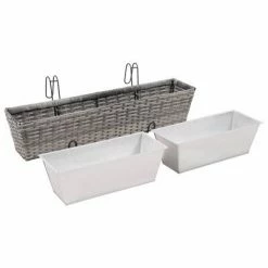 VidaXL Lits surélevés de balcon 2 pcs 80 cm Gris Résine tressée -Pots & cache-pots Soldes 2022 image 6 45429