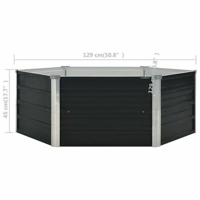 VidaXL Jardinière surélevée Anthracite 129x129x45 cm Acier galvanisé 6 VidaXL Jardinière surélevée Anthracite 129x129x45 cm Acier galvanisé – Image 6
