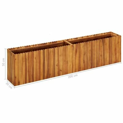 VidaXL Lit surélevé de jardin 200x30x50 cm Bois massif d'acacia 6 VidaXL Lit surélevé de jardin 200x30x50 cm Bois massif d'acacia – Image 6