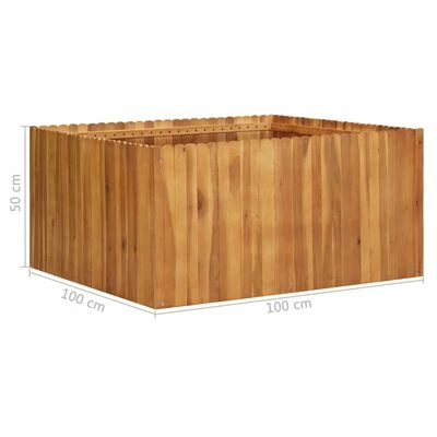 VidaXL Lit surélevé de jardin 100x100x50 cm Bois massif d'acacia 6 VidaXL Lit surélevé de jardin 100x100x50 cm Bois massif d'acacia – Image 6
