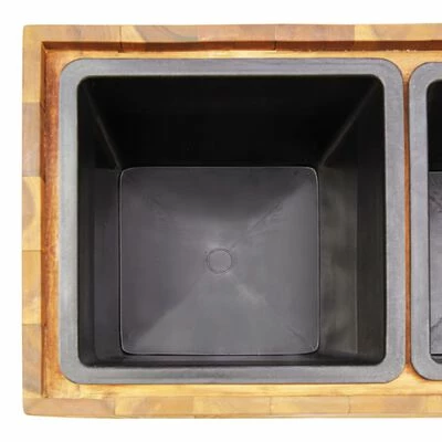 VidaXL Lit surélevé de jardin avec 3 pots Bois massif d'acacia 6 VidaXL Lit surélevé de jardin avec 3 pots Bois massif d'acacia – Image 6