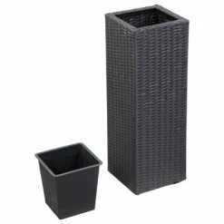 VidaXL Lits surélevés de jardin 3 pcs Résine tressée Noir -Pots & cache-pots Soldes 2022 image 6 46924