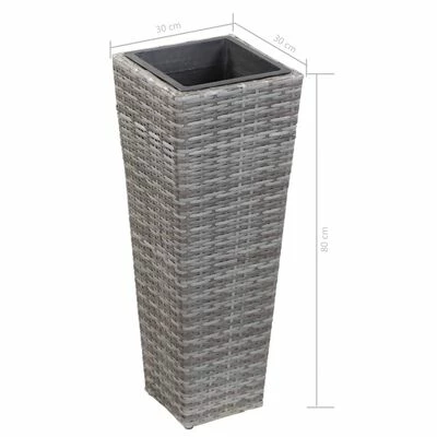VidaXL Lit surélevé de jardin 30x30x80 cm Résine Tressée Gris 6 VidaXL Lit surélevé de jardin 30x30x80 cm Résine Tressée Gris – Image 6