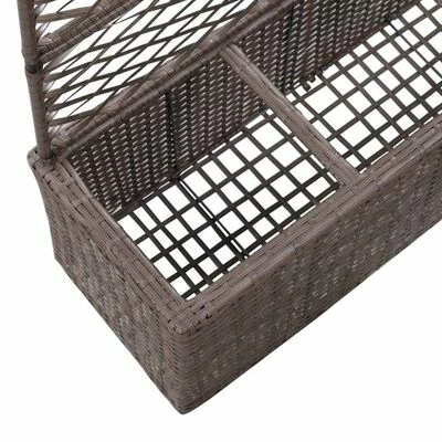 VidaXL Lit surélevé treillis 3 pots 83x30x130 cm Résine tressée Marron 6 VidaXL Lit surélevé treillis 3 pots 83x30x130 cm Résine tressée Marron – Image 6
