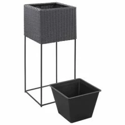 VidaXL Lits surélevés de jardin 3 pcs Résine tressée Noir -Pots & cache-pots Soldes 2022 image 6 46942