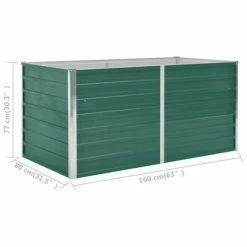 VidaXL Jardinière 160 x 80 x 77 cm Acier galvanisé Vert -Pots & cache-pots Soldes 2022 image 6 47010