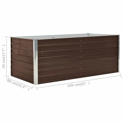 VidaXL Jardinière 160 x 80 x 45 cm Acier galvanisé Marron 6 VidaXL Jardinière 160 x 80 x 45 cm Acier galvanisé Marron – Image 6