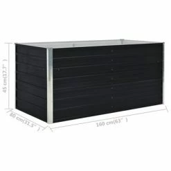 VidaXL Jardinière 160 x 80 x 45 cm Acier galvanisé Anthracite -Pots & cache-pots Soldes 2022 image 6 47013