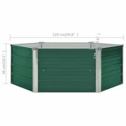 VidaXL Jardinière 129 x 129 x 46 cm cm Acier galvanisé Vert -Pots & cache-pots Soldes 2022 image 6 47015