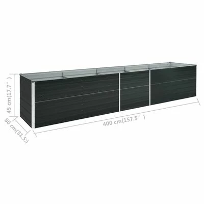 VidaXL Lit surélevé de jardin Acier galvanisé 400x80x45 cm Anthracite 6 VidaXL Lit surélevé de jardin Acier galvanisé 400x80x45 cm Anthracite – Image 6