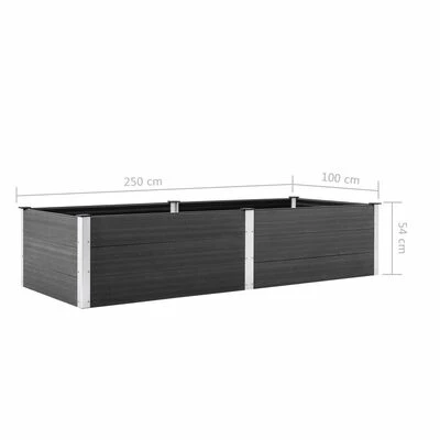 VidaXL Lit surélevé de jardin 250x100x54 cm WPC Gris 6 VidaXL Lit surélevé de jardin 250x100x54 cm WPC Gris – Image 6