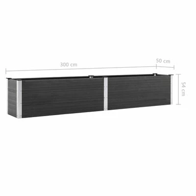VidaXL Lit surélevé de jardin 300x50x54 cm WPC Gris 6 VidaXL Lit surélevé de jardin 300x50x54 cm WPC Gris – Image 6