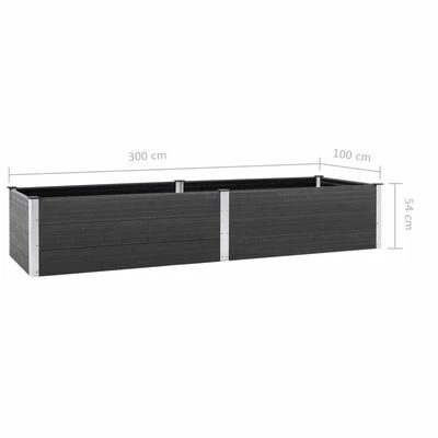 VidaXL Lit surélevé de jardin 300x100x54 cm WPC Gris 6 VidaXL Lit surélevé de jardin 300x100x54 cm WPC Gris – Image 6