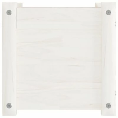 VidaXL Jardinières 2 pcs Blanc 31x31x31 cm Bois de pin massif 6 VidaXL Jardinières 2 pcs Blanc 31x31x31 cm Bois de pin massif – Image 6