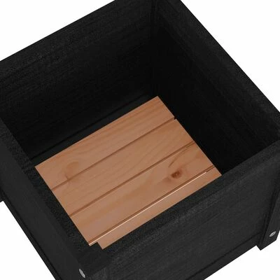 VidaXL Jardinière d'extérieur Noir 40x40x40 cm Bois de pin massif 6 VidaXL Jardinière d'extérieur Noir 40x40x40 cm Bois de pin massif – Image 6