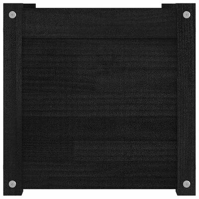 VidaXL Jardinières d'extérieur 2 pcs Noir 40x40x40 cm Bois de pin 6 VidaXL Jardinières d'extérieur 2 pcs Noir 40x40x40 cm Bois de pin – Image 6