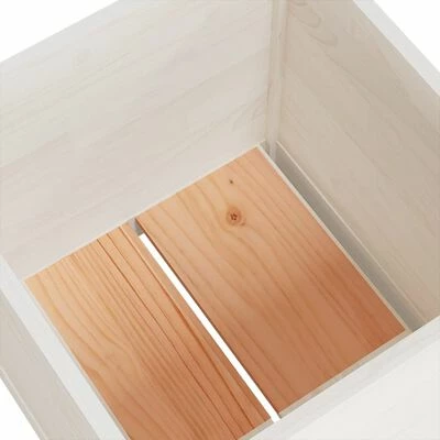 VidaXL Jardinières 2 pcs Blanc 50x50x50 cm Bois de pin massif 6 VidaXL Jardinières 2 pcs Blanc 50x50x50 cm Bois de pin massif – Image 6