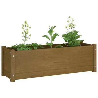 VidaXL Jardinière d'extérieur Marron miel 100x31x31 cm Bois de pin 6 VidaXL Jardinière d'extérieur Marron miel 100x31x31 cm Bois de pin – Image 6