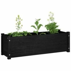 VidaXL Jardinière d'extérieur Noir 100x31x31 cm Bois de pin massif -Pots & cache-pots Soldes 2022 image 6 810722