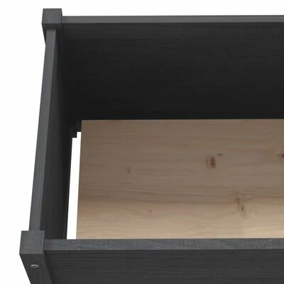 VidaXL Jardinière d'extérieur Gris 200x31x31 cm Bois de pin massif 6 VidaXL Jardinière d'extérieur Gris 200x31x31 cm Bois de pin massif – Image 6