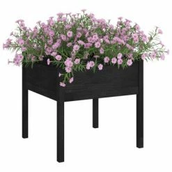 VidaXL Jardinière d'extérieur Noir 70x70x70 cm Bois de pin massif -Pots & cache-pots Soldes 2022 image 6 810817